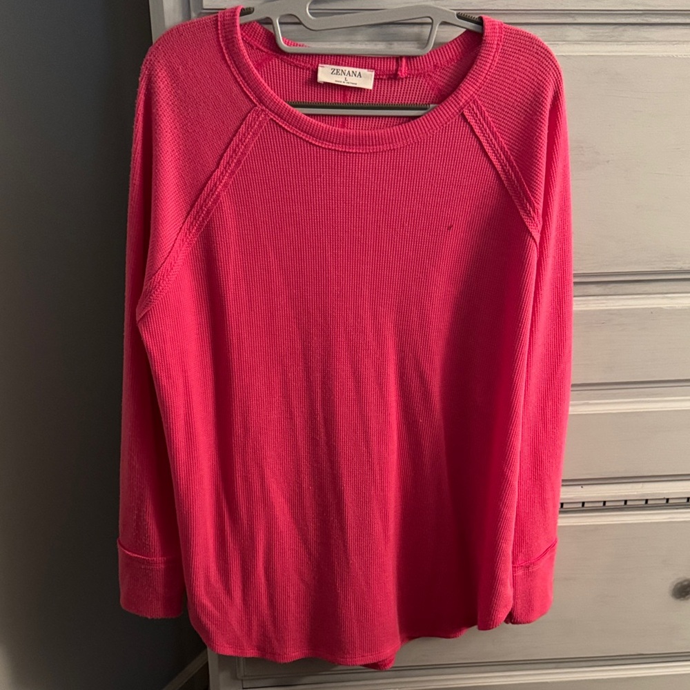 Zenana Outfitters Women's Vibrant Pink long sleeve